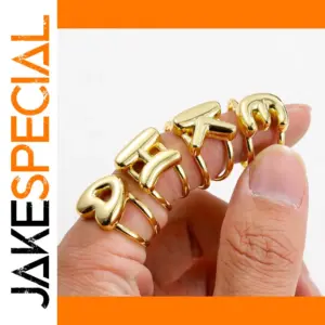 Stainless Steel Bubble Letter Gold Ring