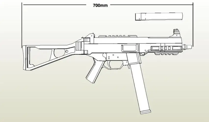 UMP Assault 1:1 Scale Paper Model Kit 3 UMP Assault 1:1 Scale Paper Model Kit - Image 3