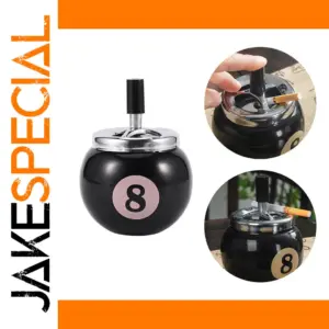Black Billiards-Themed Ashtray for Fans