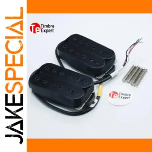 Black Guitar Humbucker Pickup Set with Adjustable Poles