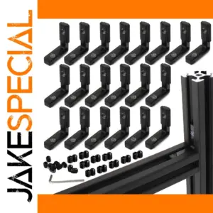 20-Piece Black Aluminum Corner Bracket Set for DIY Projects