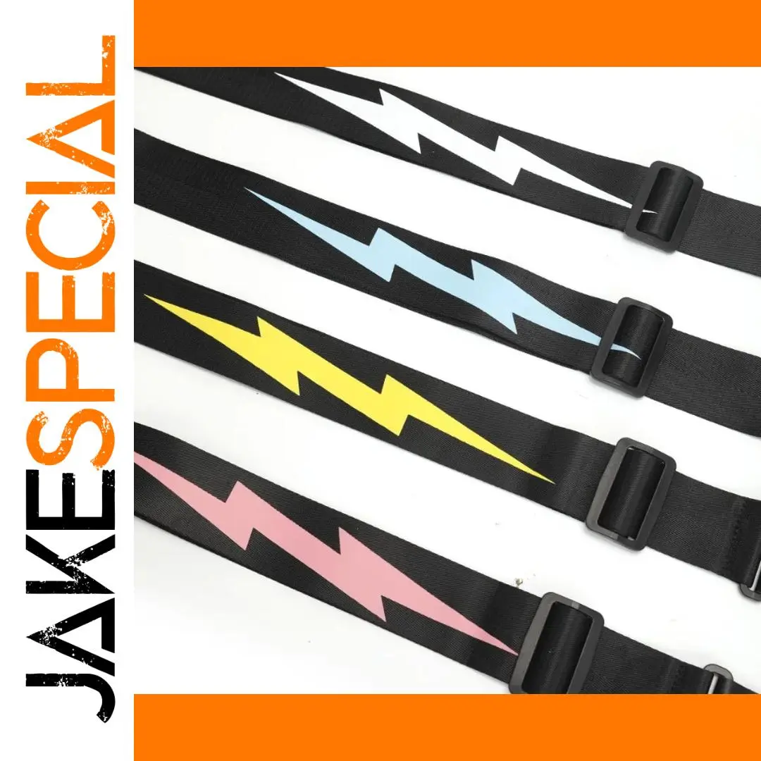 Vibrant Lightning Guitar Strap for Electric & Acoustic 1 Vibrant Lightning Guitar Strap for Electric & Acoustic