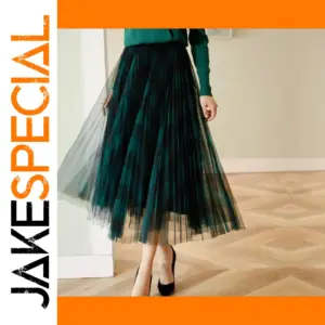 Elegant High-Waist Plaid Mesh Women's Skirt