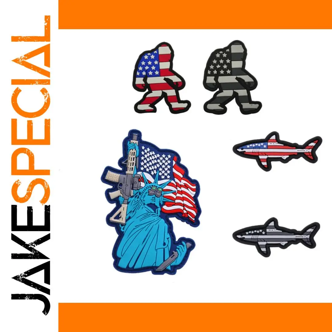 Patriotic PVC Rubber Patch Set for Tactical Gear 1 Patriotic PVC Rubber Patch Set for Tactical Gear