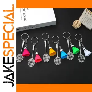 Colorful Badminton Racket Keychain for Men Women