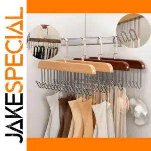 Solid Wood Multi-Hook Closet Organizer