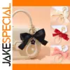 Large Satin Bowknot Keychain with Pearl Details