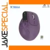 Purple Ergonomic Wireless Mouse with Dual Connectivity