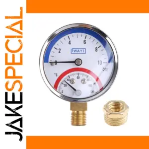 Dual Pressure and Temperature Gauge for Heating Systems