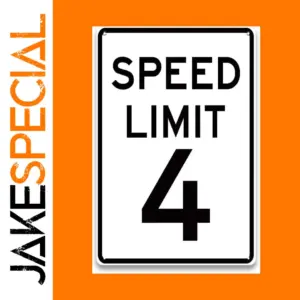 Vintage Speed Limit 4 Sign for Walls