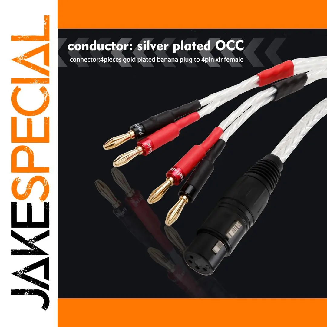 Premium XLR Female to 4 Banana Cable for Audio Systems 1 Premium XLR Female to 4 Banana Cable for Audio Systems