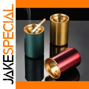 Stainless Steel Windproof Ashtray - 2.95x3.93 in