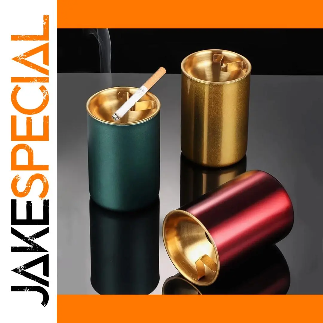 Stainless Steel Windproof Ashtray - 2.95x3.93 in 1 Stainless Steel Windproof Ashtray - 2.95x3.93 in