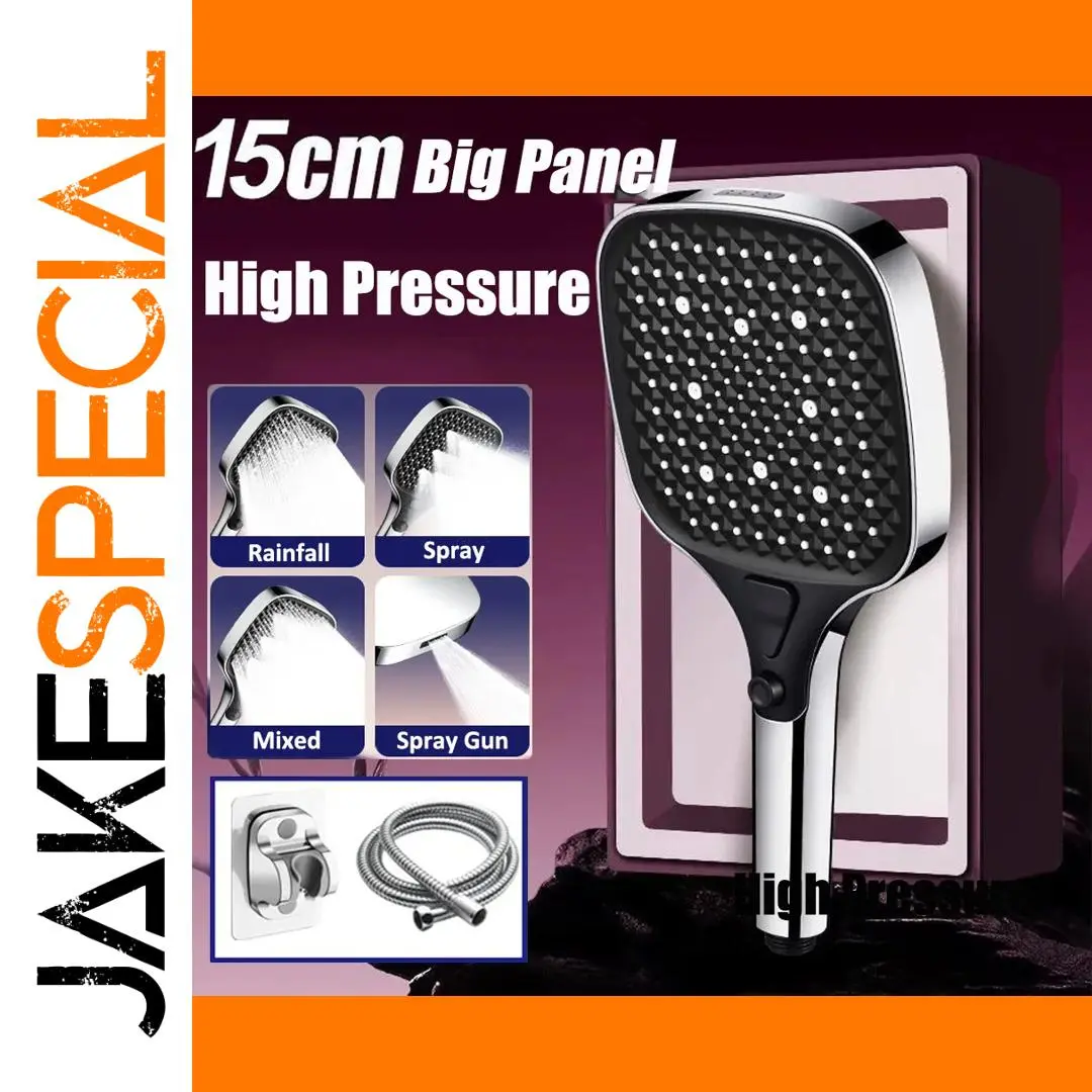 High-Pressure Square Rainfall Shower Head 1 High-Pressure Square Rainfall Shower Head