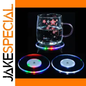 Vibrant LED Glow Coaster 6.8/10cm Waterproof