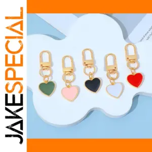 Heart-Shaped Enamel Keychain in Vibrant Colors