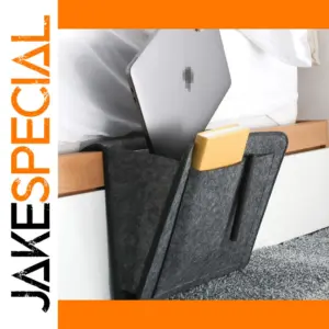 Dark Grey Felt Bedside Storage Organizer