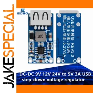 Blue USB 5V 3A Voltage Regulator Module