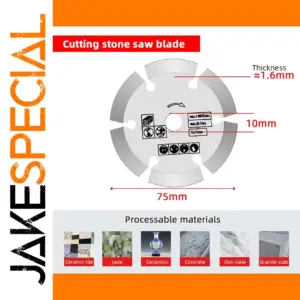 75mm Silver Diamond Cutting Disc for Angle Grinders