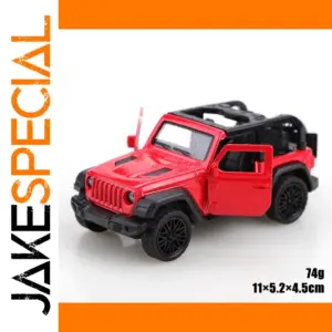 Vivid Red Jeep Wrangler Rubicon 1:43 Scale Model