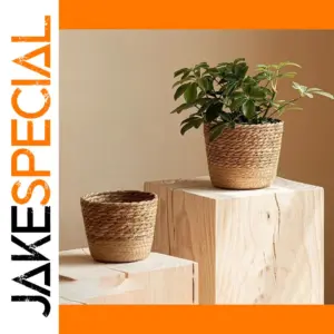 Natural Handwoven Cattail Plant Pot in Three Sizes