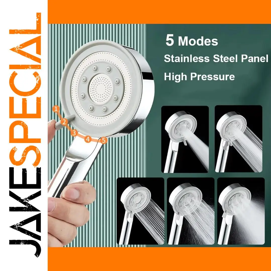 High-Pressure Aluminum Shower Head with 5 Modes 1 High-Pressure Aluminum Shower Head with 5 Modes