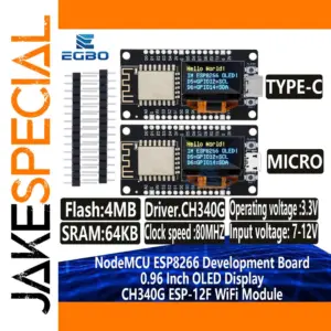 NodeMCU ESP8266 Development Board with OLED Display