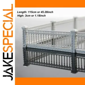 Evemodel White Model Railway Fence Wall 1m