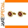 Gold and Red Enamel Men's Cufflinks