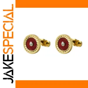 Gold and Red Enamel Men's Cufflinks
