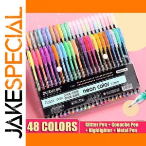 Vivid Gel Highlighter Set with 1mm Tips