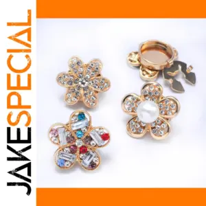 Full Diamond Flower Brooch in Three Colors