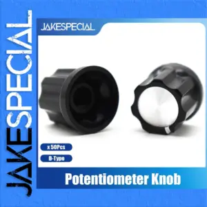 50 Black ABS Guitar Effect Pedal Knobs with Aluminum Tops