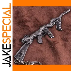 Vintage Dragon Gun Keychain with Ornamental Details