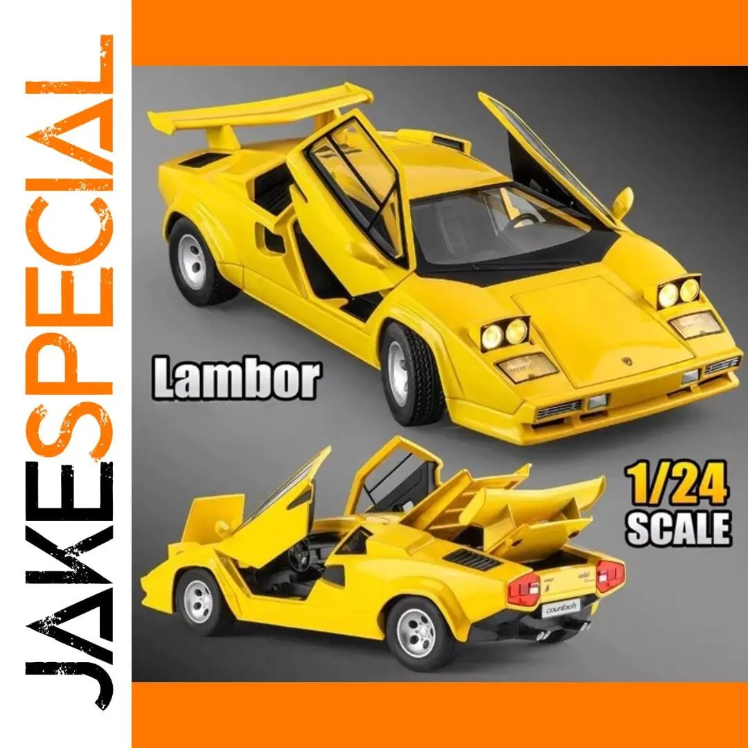 Vibrant Yellow Lamborghini Countach Diecast Model 1 Vibrant Yellow Lamborghini Countach Diecast Model