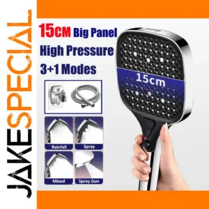 15cm Adjustable Chrome Shower Head with Four Modes