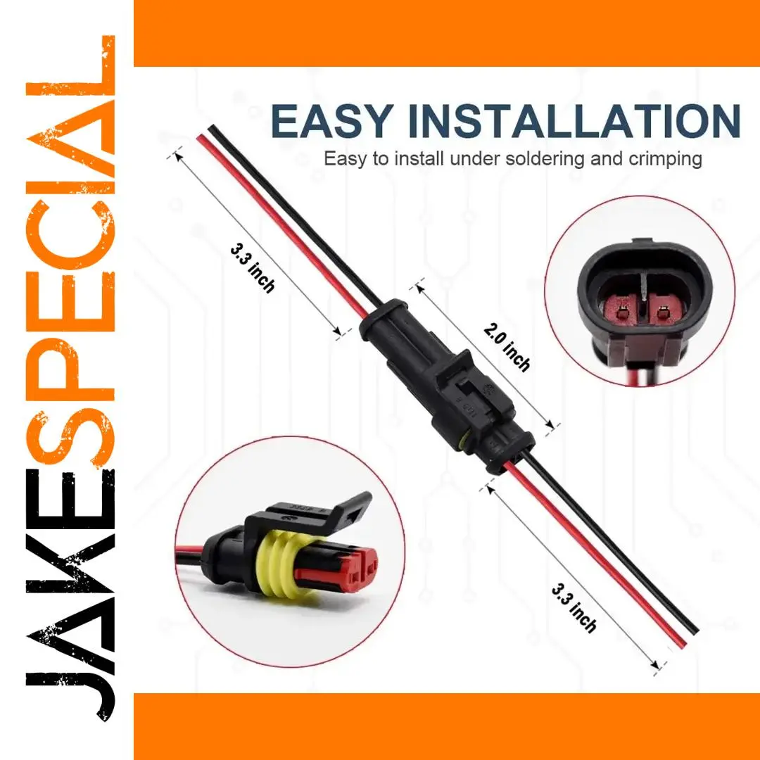 Premium Waterproof 2-Pin Automotive Connector Set 1 Premium Waterproof 2-Pin Automotive Connector Set