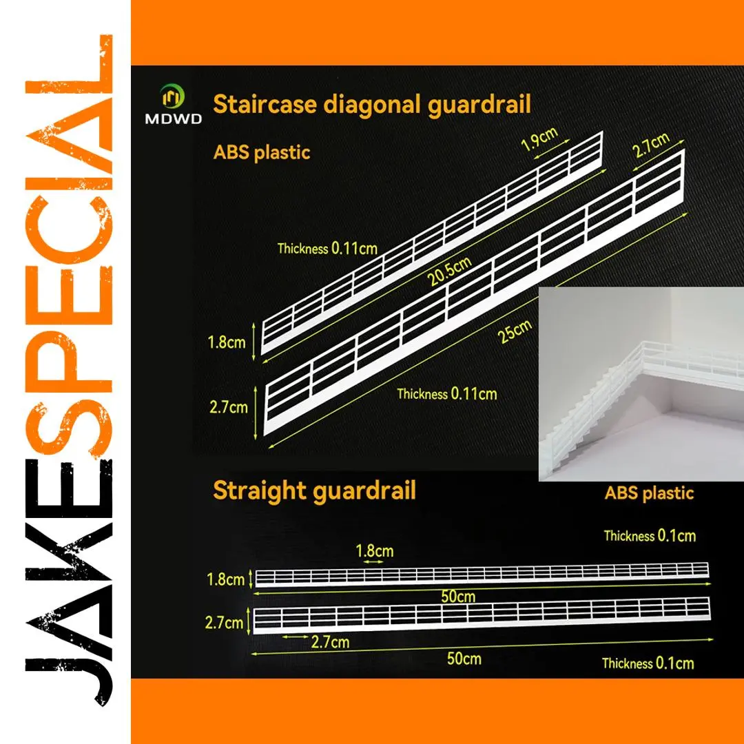 Miniature Protective Guardrail Set for HO, N, Z Scales 1 Miniature Protective Guardrail Set for HO, N, Z Scales