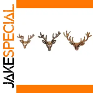 Copper Deer Head Collar Pins Set of Two