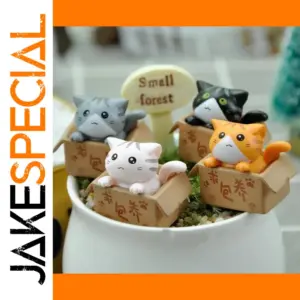 Kawaii Mini Resin Cat Set for Home Decor