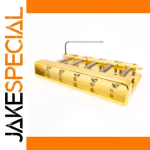 Gold 5-String Bass Guitar Bridge