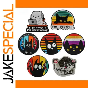 Black Cat Embroidered Badge Collection for Jackets