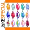Resin Leaf Rhinestones 9x20mm AB Colors (50 pcs)
