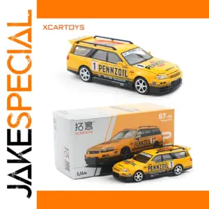 Yellow Pennzoil Nissan Stagea R34 Diecast Model