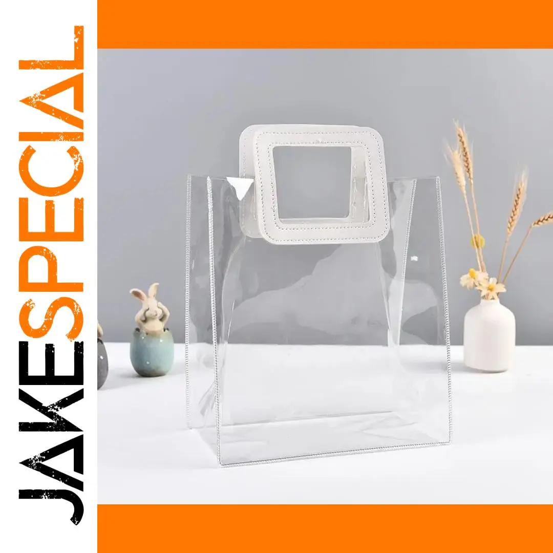 Transparent PVC Gift Bag with Square Handle 1 Transparent PVC Gift Bag with Square Handle