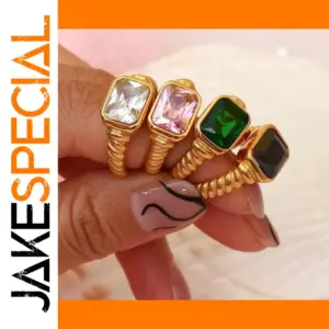 Stainless Steel Multicolor Geometric Ring