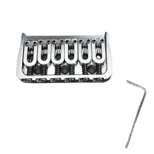 Chrome Fixed Guitar Bridge for Six Strings 8 Chrome Fixed Guitar Bridge for Six Strings - Image 8
