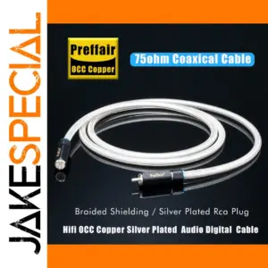 75-Ohm Silver-Plated Digital Coaxial Cable 0.5-4m