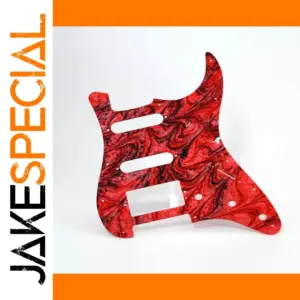 Marbled Red Resin Strat Pickguard