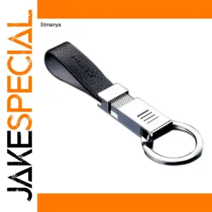 Luxury Stainless Steel Leather Keychain in Rose Gold